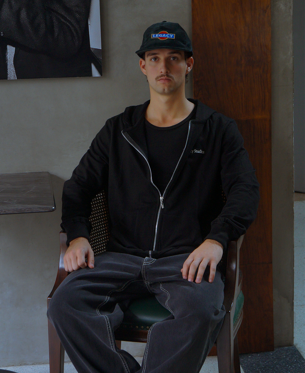 STUDIOS ZIPPER HOODIE BLACK