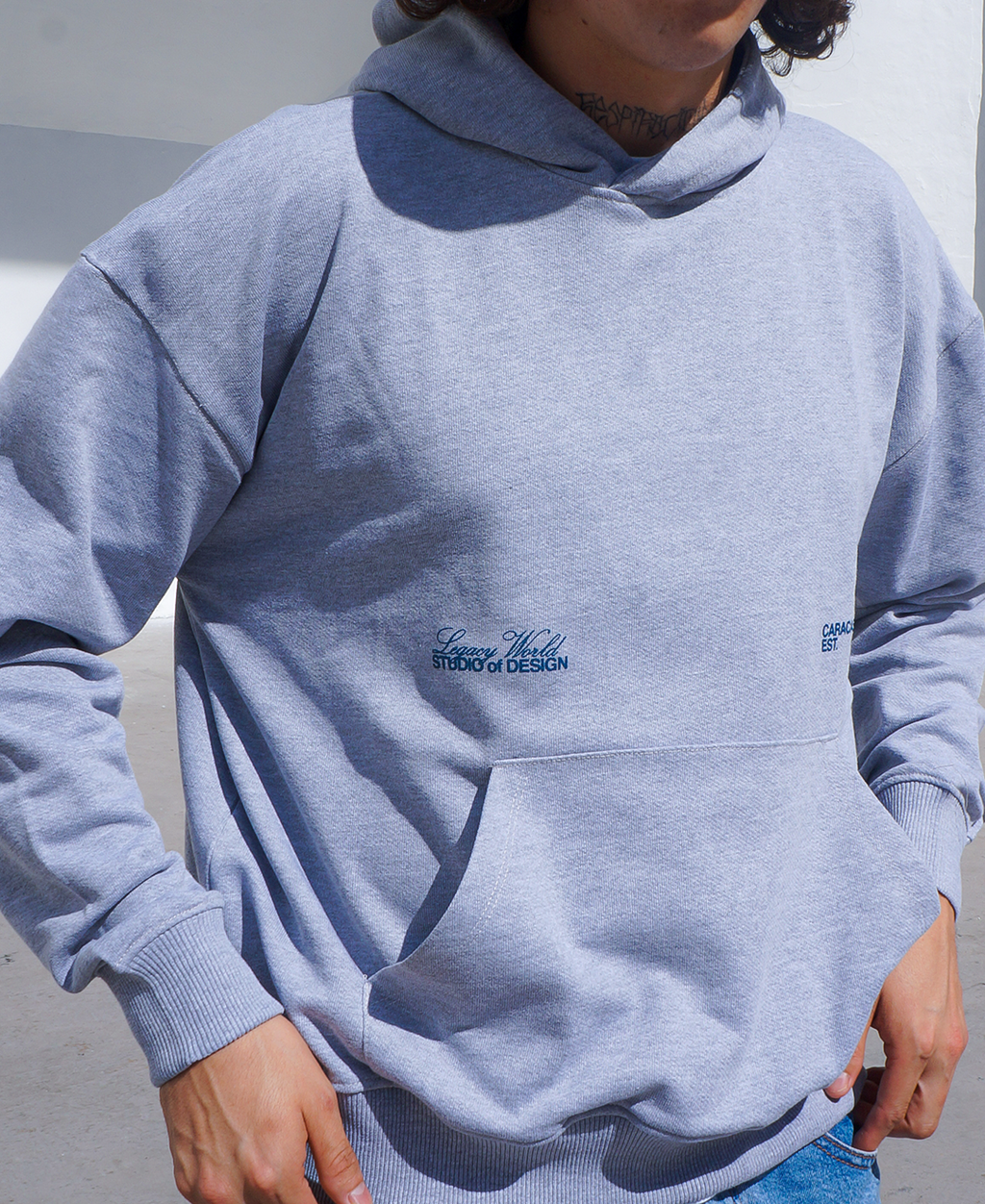 DESIGN HOOD HEATHER GRAY