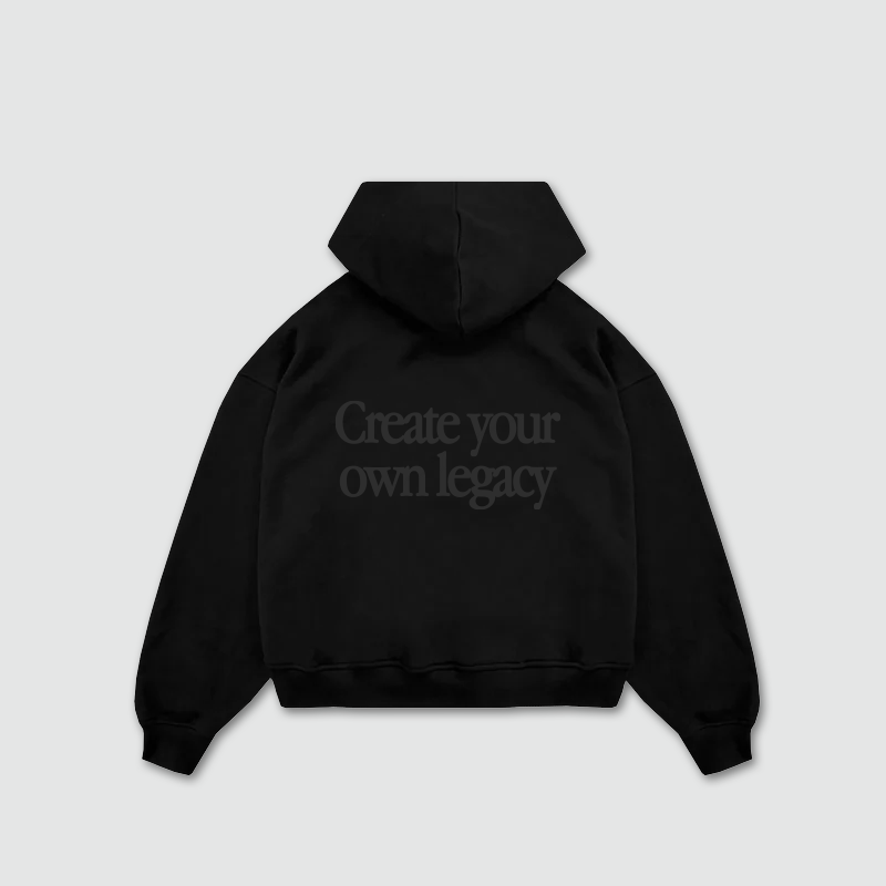 SLOGAN HOOD BLACK