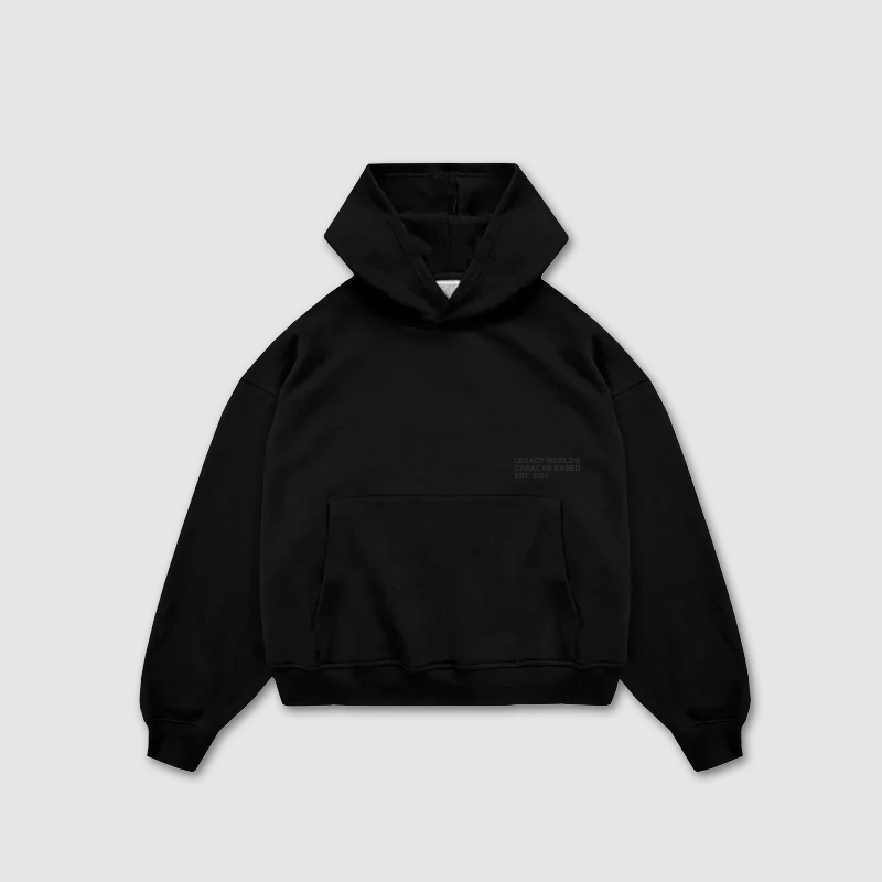 SLOGAN HOOD BLACK