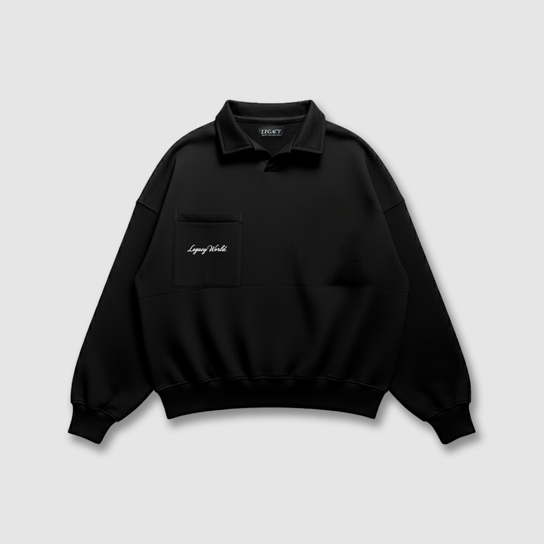 SIGNATURE QUARTER SWEATER BLACK